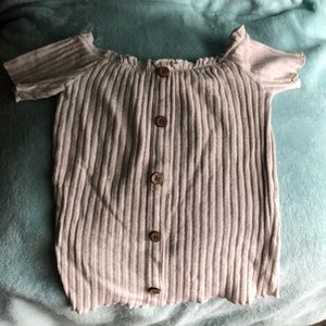 Heathered White crop top❤️